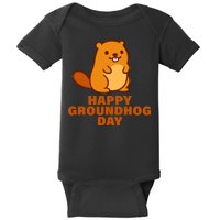 Funny Happy Groundhog Day  Baby Bodysuit