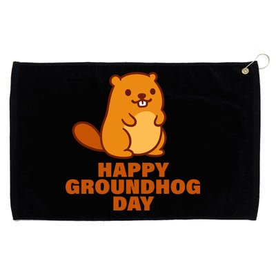 Funny Happy Groundhog Day  Grommeted Golf Towel