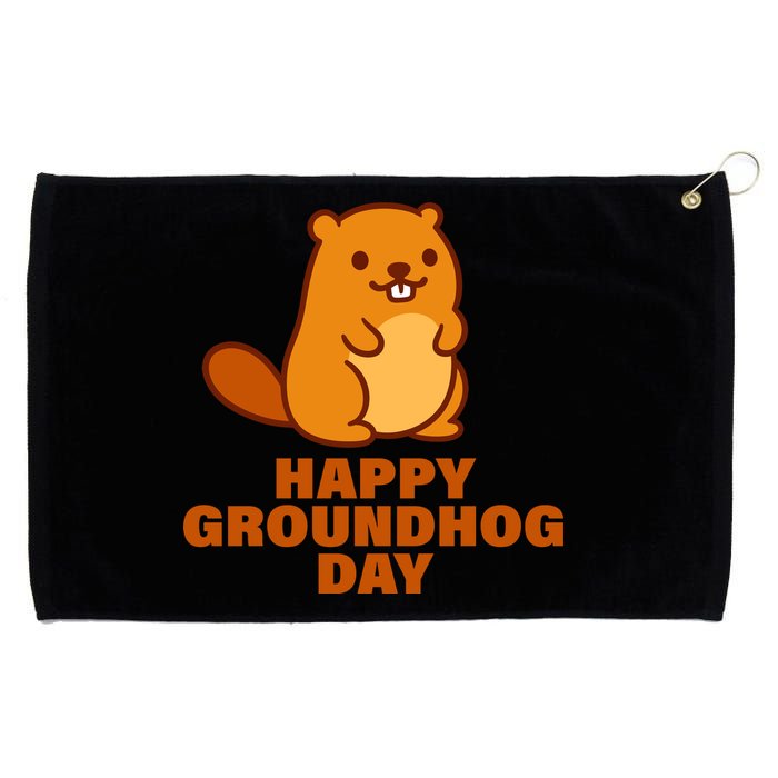 Funny Happy Groundhog Day  Grommeted Golf Towel