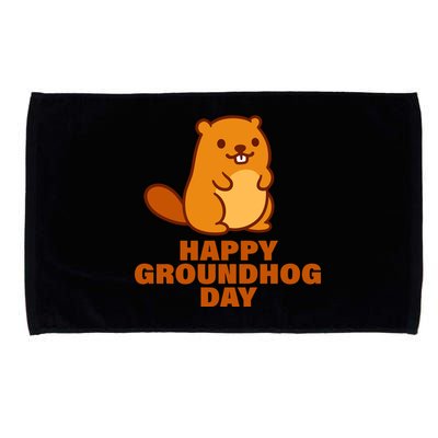 Funny Happy Groundhog Day  Microfiber Hand Towel