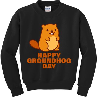 Funny Happy Groundhog Day  Kids Sweatshirt