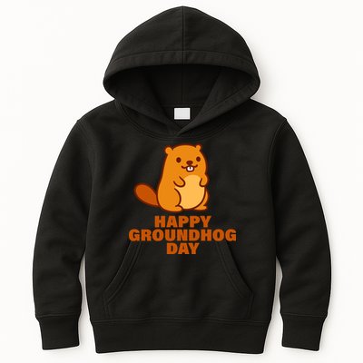 Funny Happy Groundhog Day  Kids Hoodie