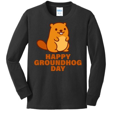 Funny Happy Groundhog Day  Kids Long Sleeve Shirt