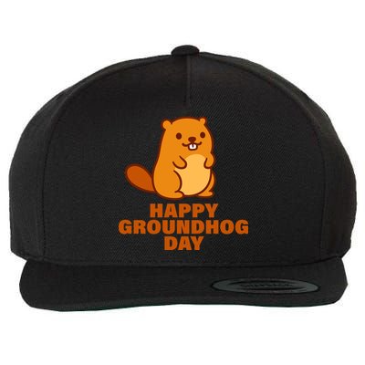 Funny Happy Groundhog Day  Wool Snapback Cap