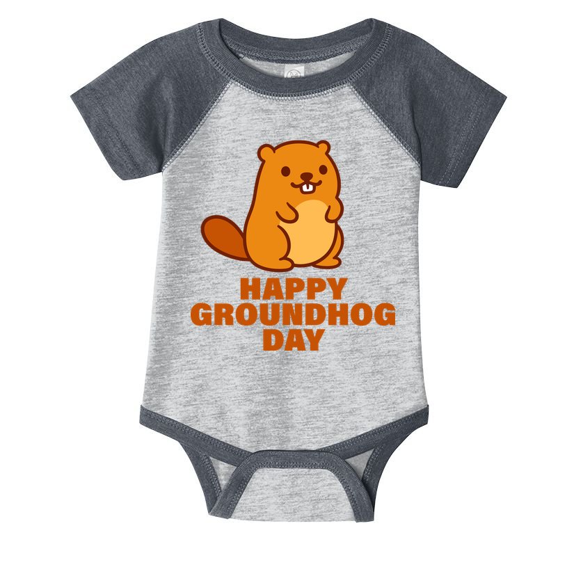 Funny Happy Groundhog Day  Infant Baby Jersey Bodysuit