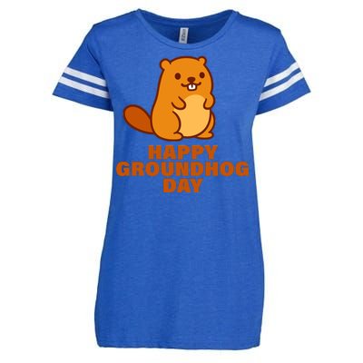 Funny Happy Groundhog Day  Enza Ladies Jersey Football T-Shirt