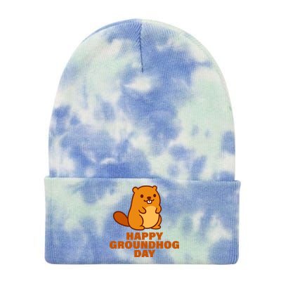 Funny Happy Groundhog Day  Tie Dye 12in Knit Beanie