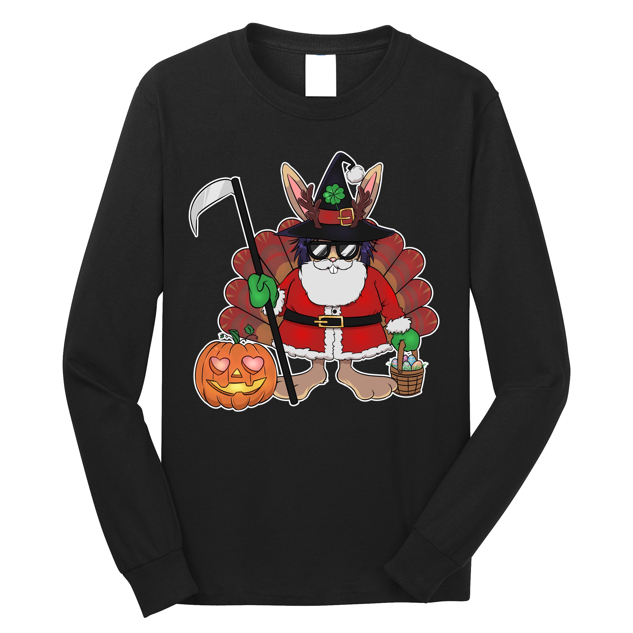 Funny Happy Merry Multiple Holiday Long Sleeve Shirt