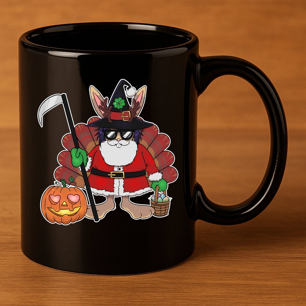 Funny Happy Merry Multiple Holiday 11oz C Handle Ceramic Mug