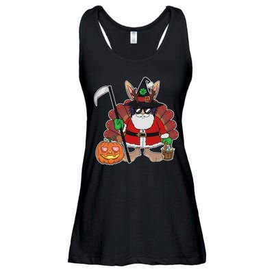 Funny Happy Merry Multiple Holiday Ladies Essential Flowy Tank