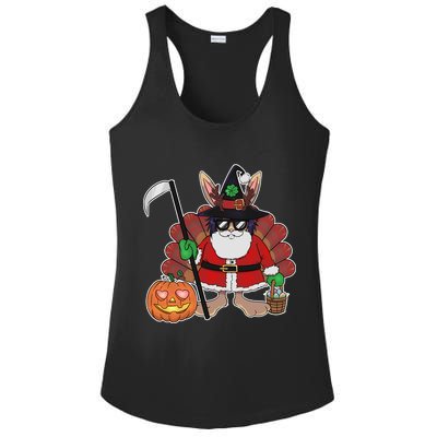 Funny Happy Merry Multiple Holiday Ladies PosiCharge Competitor Racerback Tank