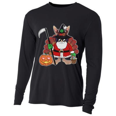 Funny Happy Merry Multiple Holiday Cooling Performance Long Sleeve Crew