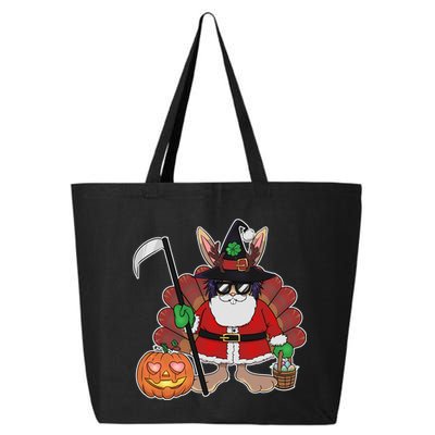 Funny Happy Merry Multiple Holiday 25L Jumbo Tote