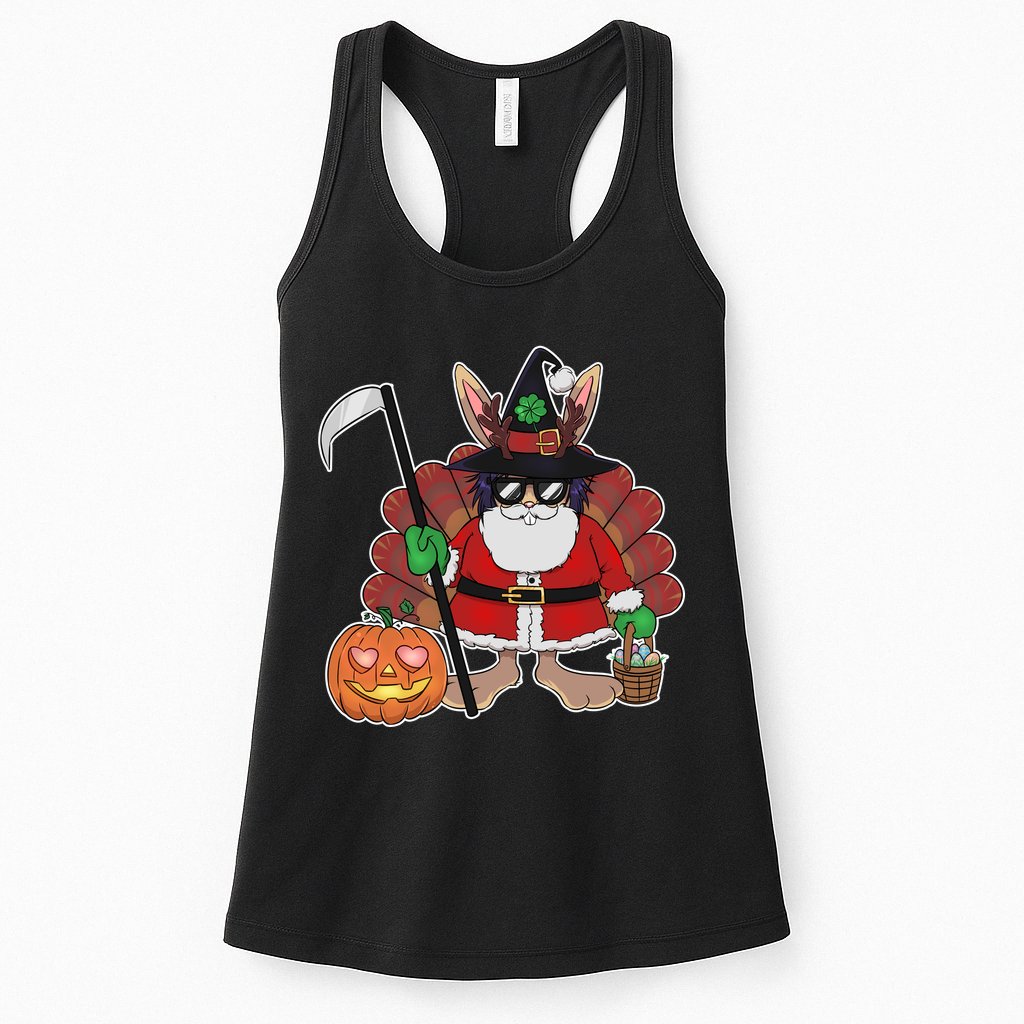 Funny Happy Merry Multiple Holiday Womens Tank Top