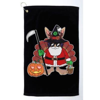 Funny Happy Merry Multiple Holiday Golf Towel