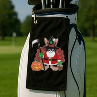 Funny Happy Merry Multiple Holiday Golf Towel