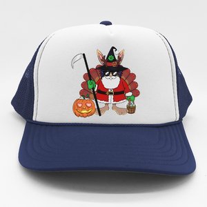 Funny Happy Merry Multiple Holiday Trucker Hat