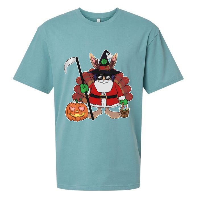 Funny Happy Merry Multiple Holiday Sueded Cloud Jersey T-Shirt
