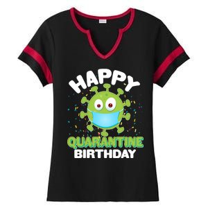 Funny Happy Quarantine Birthday Ladies Halftime Notch Neck Tee