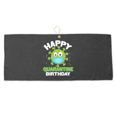 Funny Happy Quarantine Birthday Large Microfiber Waffle Golf Towel