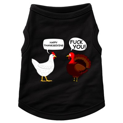 Funny Happy Thanksgiving Chicken Vs Turkey Doggie Tank