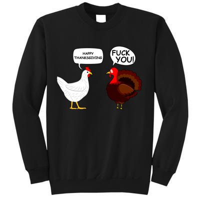 Funny Happy Thanksgiving Chicken Vs Turkey Sweatshirt