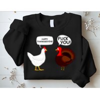 Funny Happy Thanksgiving Chicken Vs Turkey Sweatshirt