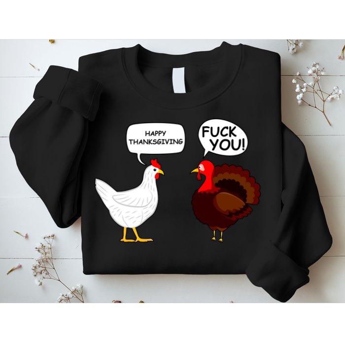 Funny Happy Thanksgiving Chicken Vs Turkey Sweatshirt