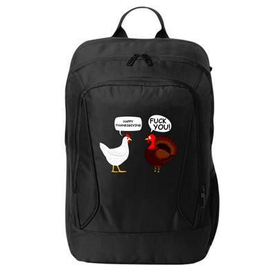Funny Happy Thanksgiving Chicken Vs Turkey City Backpack