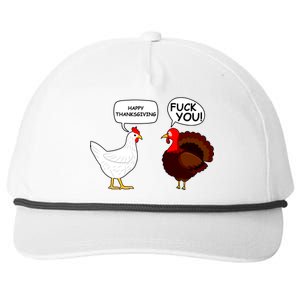 Funny Happy Thanksgiving Chicken Vs Turkey Snapback Five-Panel Rope Hat