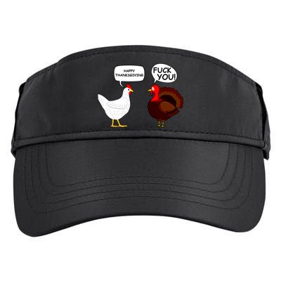 Funny Happy Thanksgiving Chicken Vs Turkey Adult Drive Performance Visor