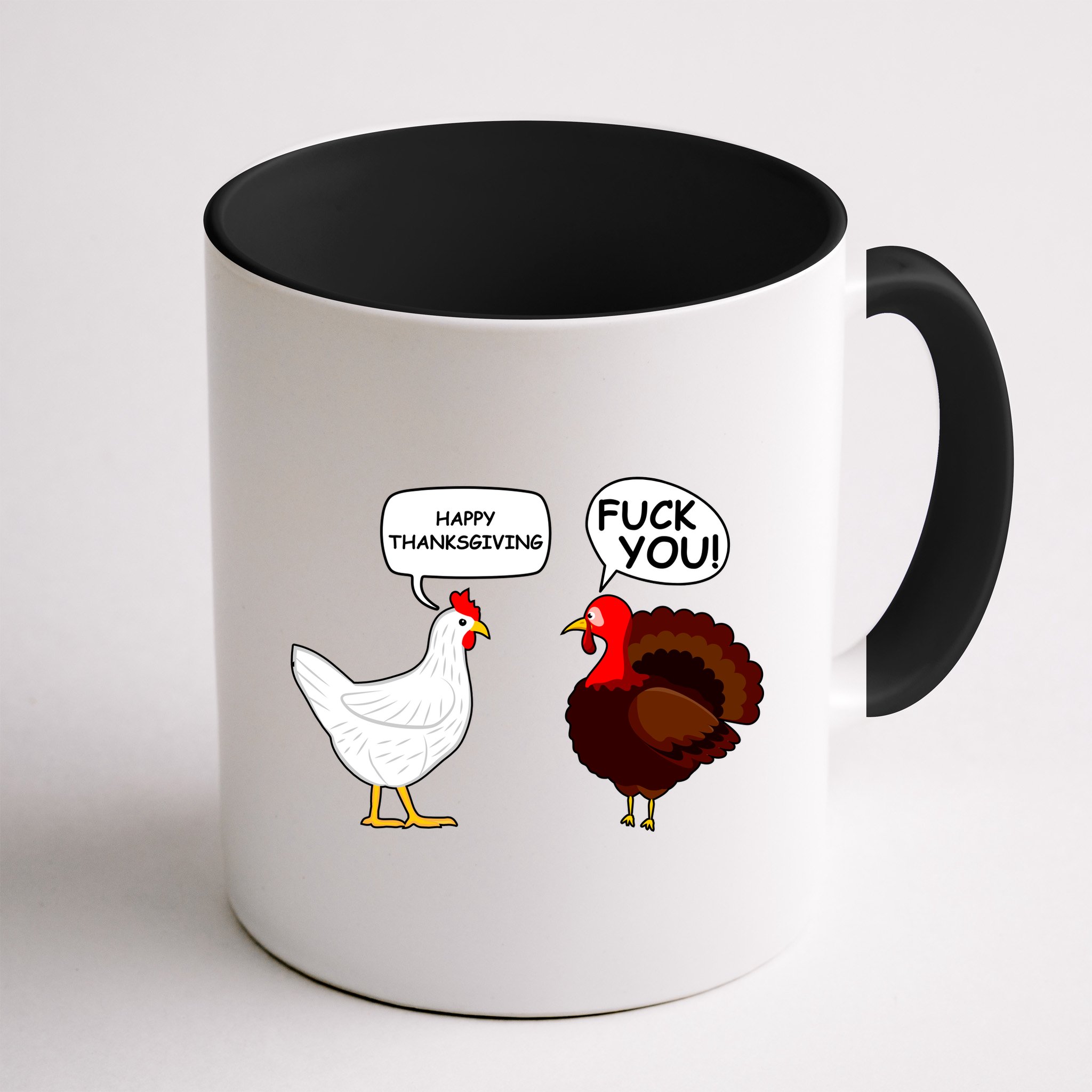 Funny Happy Thanksgiving Chicken Vs Turkey Mug