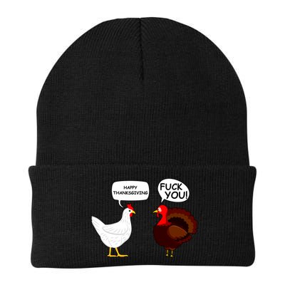 Funny Happy Thanksgiving Chicken Vs Turkey Beanie