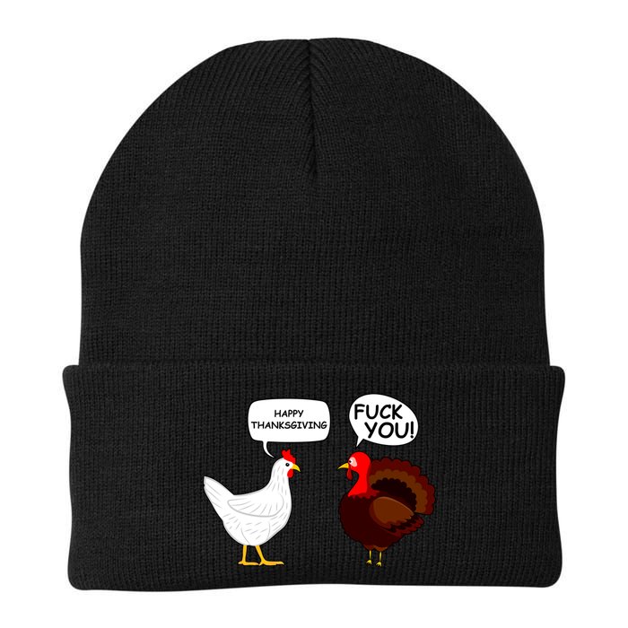 Funny Happy Thanksgiving Chicken Vs Turkey Beanie