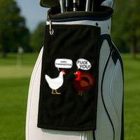 Funny Happy Thanksgiving Chicken Vs Turkey Golf Towel