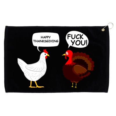 Funny Happy Thanksgiving Chicken Vs Turkey Grommeted Golf Towel