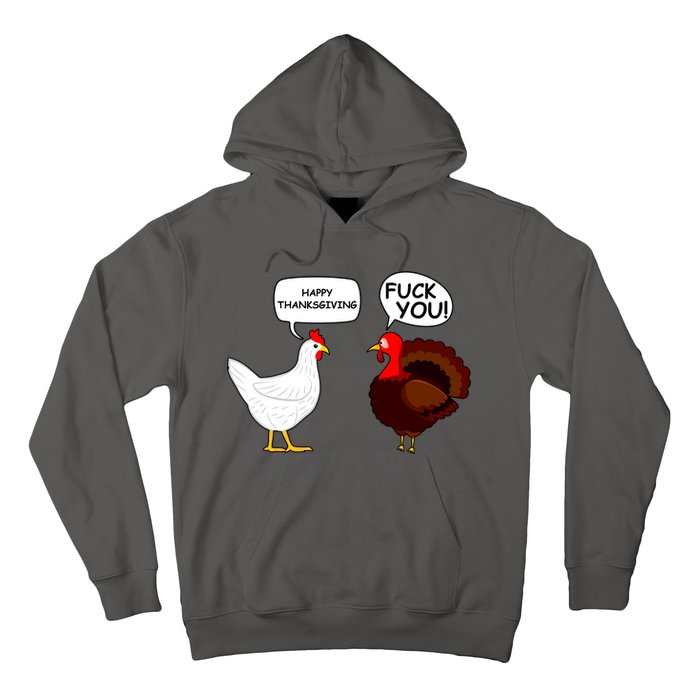 Funny Happy Thanksgiving Chicken Vs Turkey Hoodie