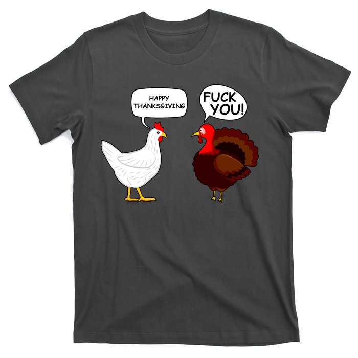 Funny Happy Thanksgiving Chicken Vs Turkey T-Shirt