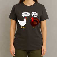 Funny Happy Thanksgiving Chicken Vs Turkey T-Shirt