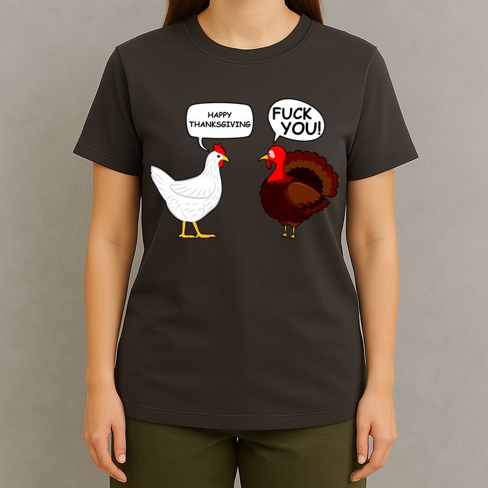 Funny Happy Thanksgiving Chicken Vs Turkey T-Shirt