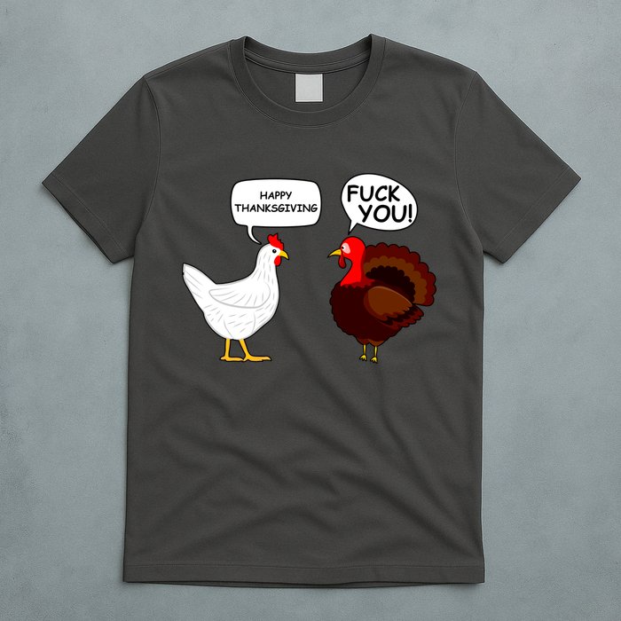 Funny Happy Thanksgiving Chicken Vs Turkey T-Shirt