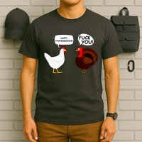 Funny Happy Thanksgiving Chicken Vs Turkey T-Shirt