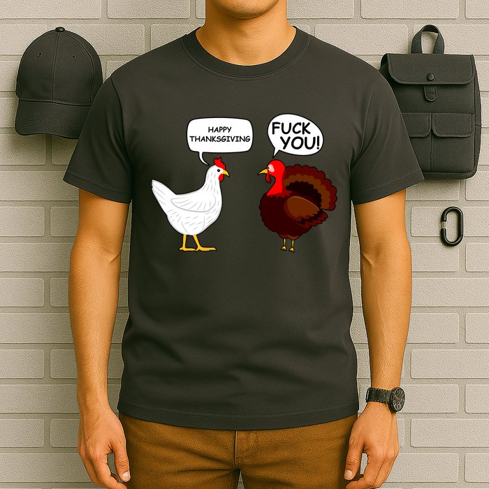 Funny Happy Thanksgiving Chicken Vs Turkey T-Shirt