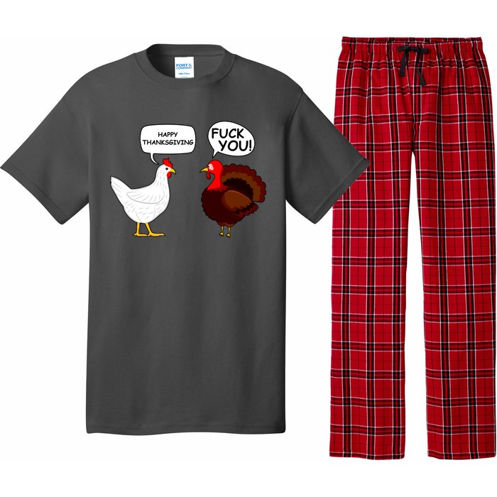 Funny Happy Thanksgiving Chicken Vs Turkey Pajama Set