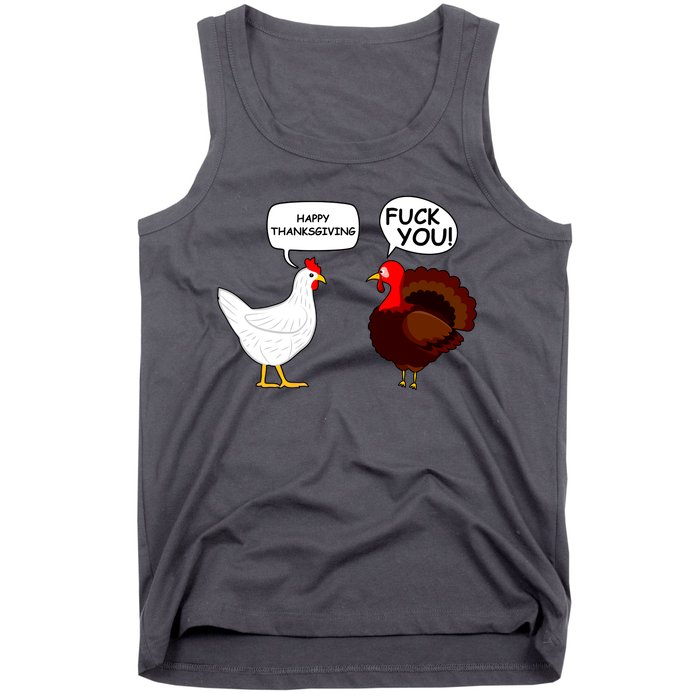 Funny Happy Thanksgiving Chicken Vs Turkey Tank Top