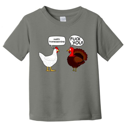 Funny Happy Thanksgiving Chicken Vs Turkey Toddler T-Shirt
