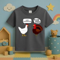 Funny Happy Thanksgiving Chicken Vs Turkey Toddler T-Shirt