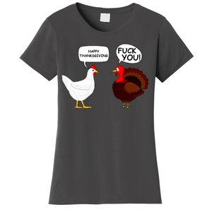 Funny Happy Thanksgiving Chicken Vs Turkey Women's T-Shirt