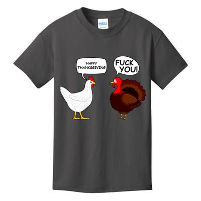 Funny Happy Thanksgiving Chicken Vs Turkey Kids T-Shirt