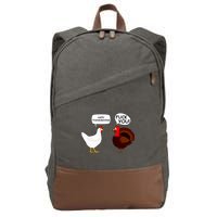 Funny Happy Thanksgiving Chicken Vs Turkey Cotton Canvas Backpack